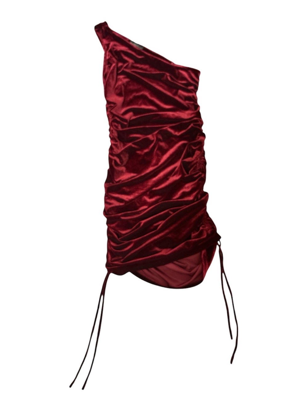 NWT HOUSE OF HARLOW 1960 one shoulder cranberry velvet sheath dress size Medium